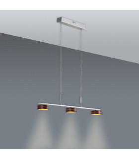 Triberg Dimmable LED Bar Pendant Ceiling Light Brown 3000K-2