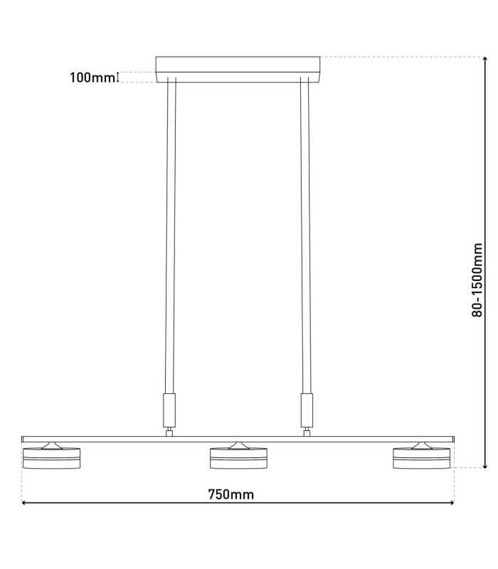 Triberg Dimmable LED Bar Pendant Ceiling Light Brown 3000K-3