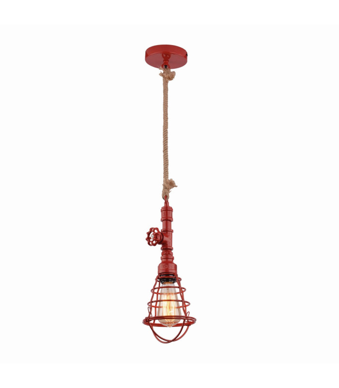 Regia Pendant Ceiling Light Red 1xE27-1