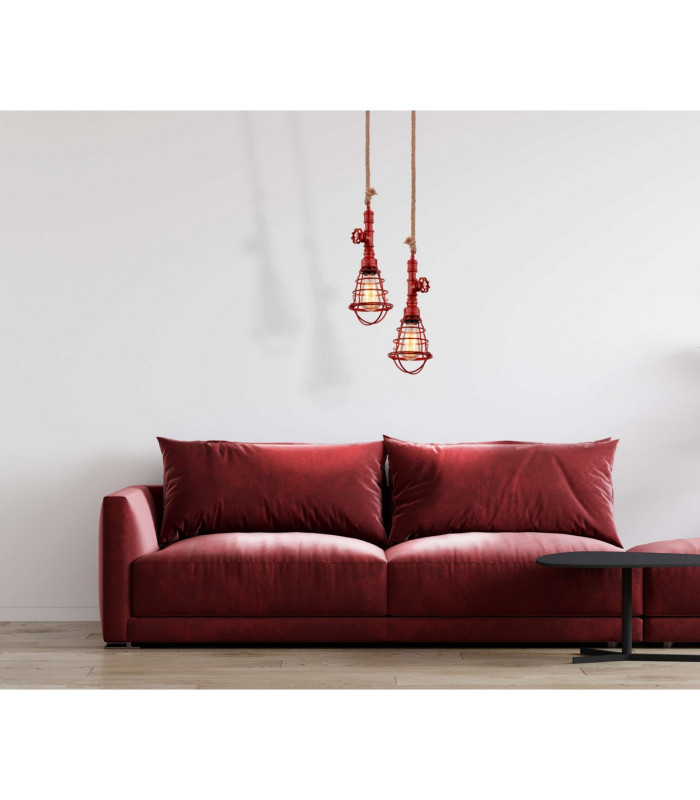 Regia Pendant Ceiling Light Red 1xE27-3