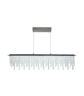 Diamonds Dimmable LED Bar Pendant Ceiling Light Chrome 3000-6500K Remote Control-1