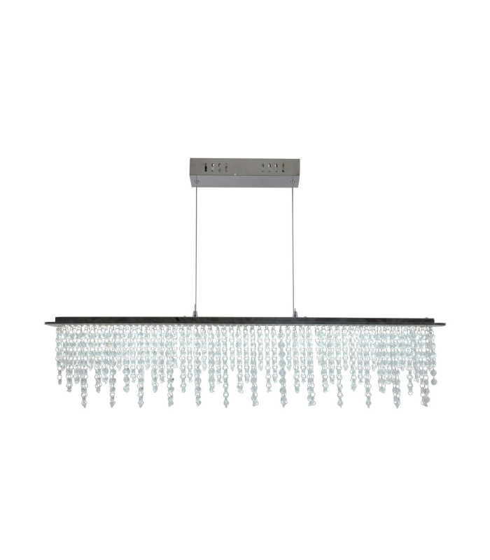 Diamonds Dimmable LED Bar Pendant Ceiling Light Chrome 3000-6500K Remote Control-1