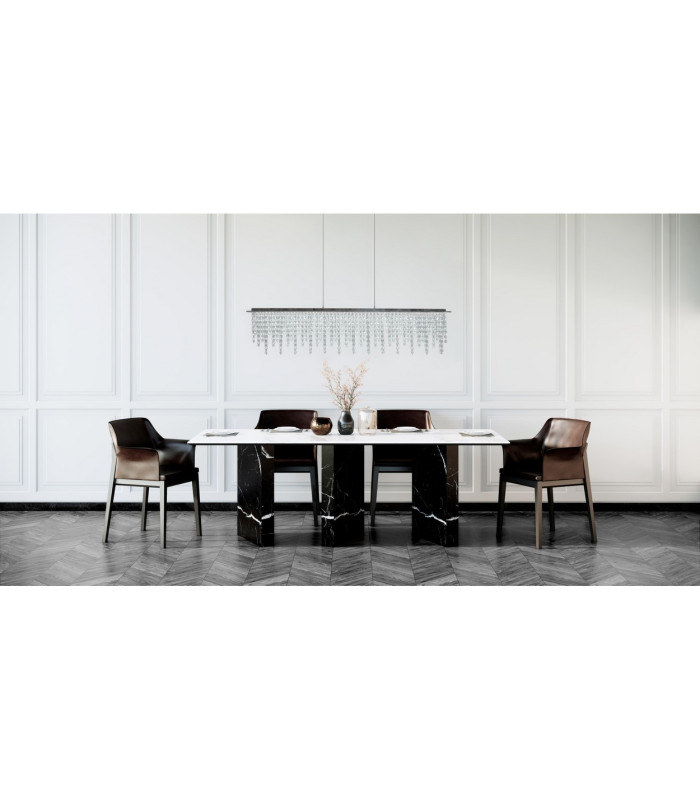 Diamonds Dimmable LED Bar Pendant Ceiling Light Chrome 3000-6500K Remote Control-4