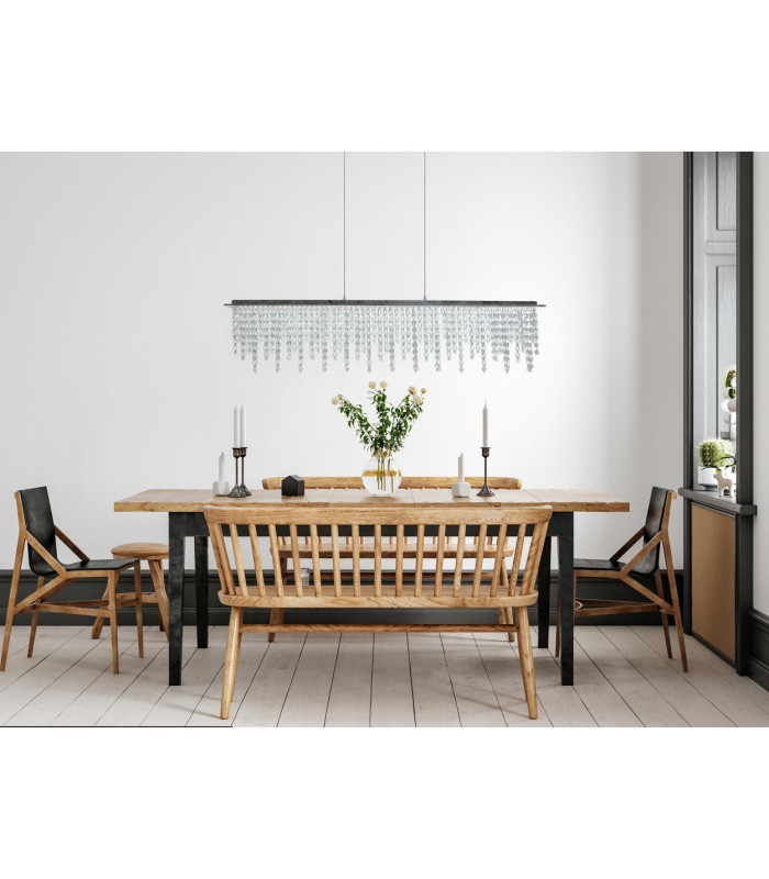 Diamonds Dimmable LED Bar Pendant Ceiling Light Chrome 3000-6500K Remote Control-5