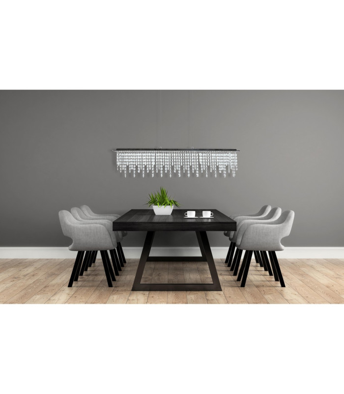 Diamonds Dimmable LED Bar Pendant Ceiling Light Chrome 3000-6500K Remote Control-6