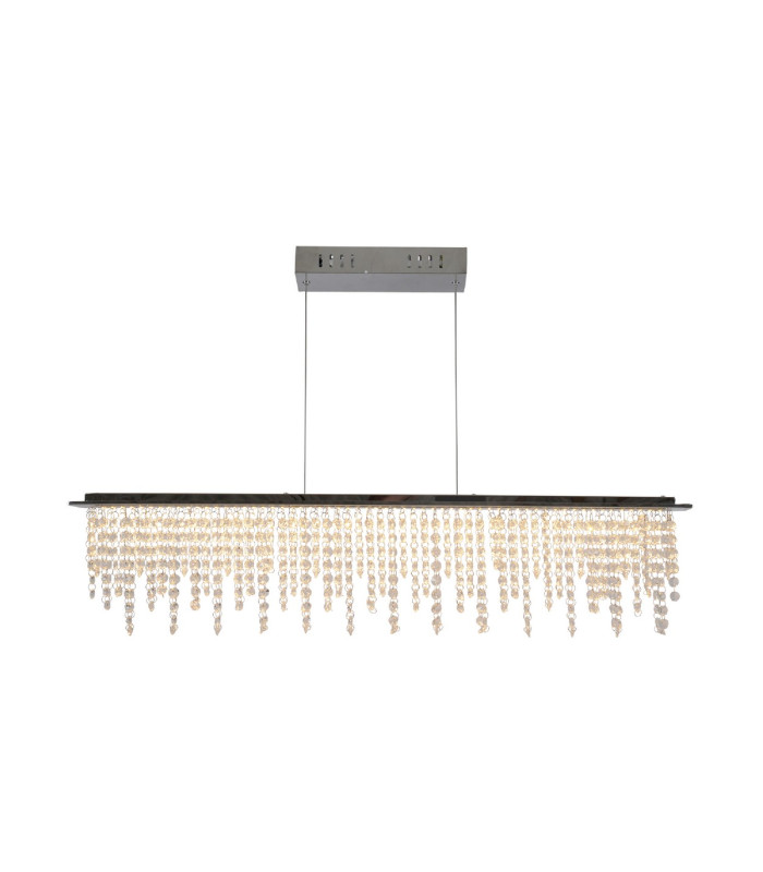Diamonds Dimmable LED Bar Pendant Ceiling Light Chrome 3000-6500K Remote Control-9