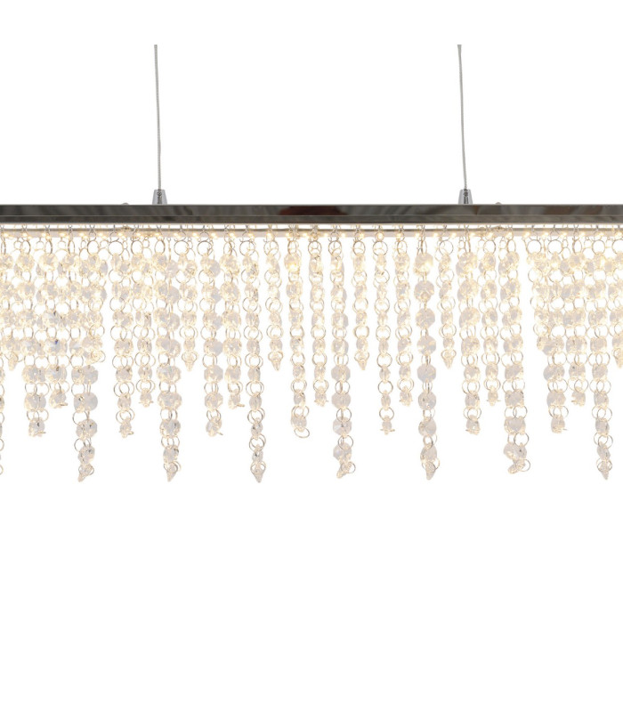 Diamonds Dimmable LED Bar Pendant Ceiling Light Chrome 3000-6500K Remote Control-11
