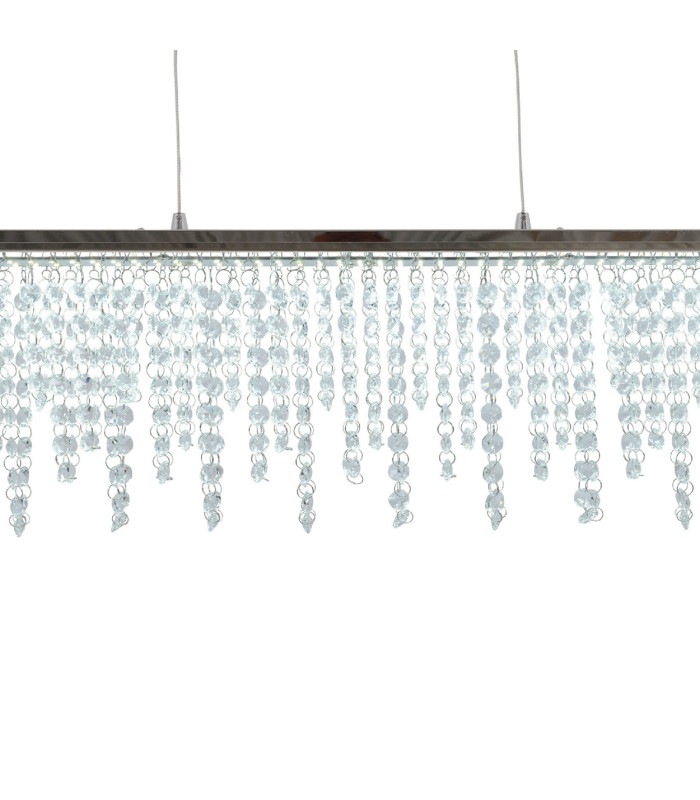 Diamonds Dimmable LED Bar Pendant Ceiling Light Chrome 3000-6500K Remote Control-12
