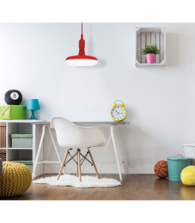 Ufo Dome Pendant Ceiling Light Red 1xE27 3000K-2