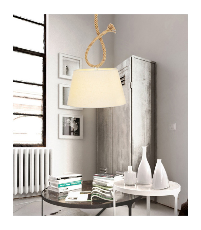Rope 35cm Dome Pendant Ceiling Light Nature 1xE27-3