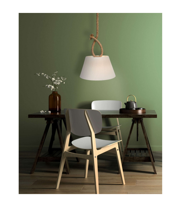 Rope 45cm Dome Pendant Ceiling Light Nature 1xE27-3