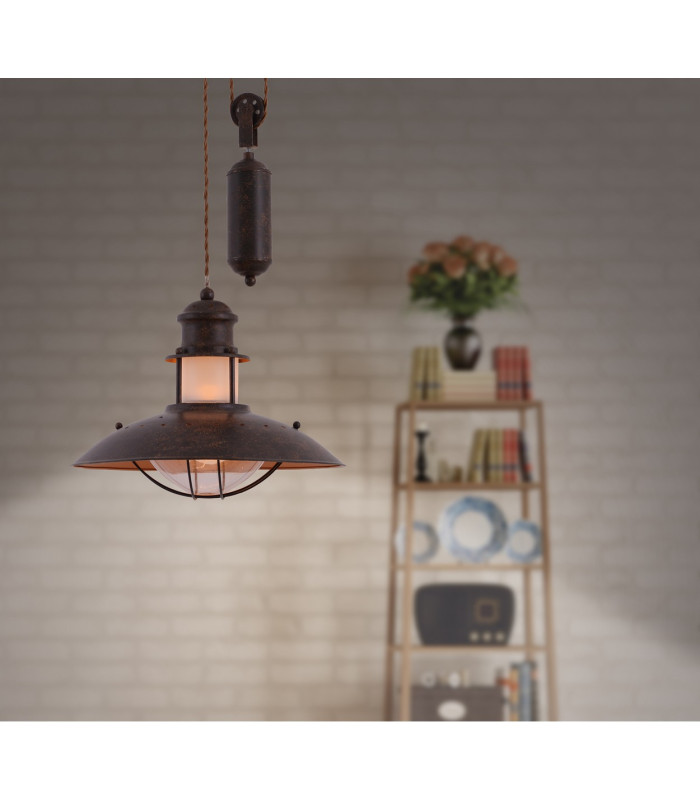 Cottage Dome Pendant Ceiling Light Brown-2