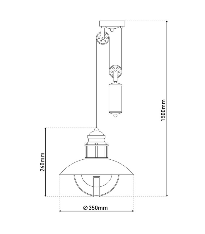 Cottage Dome Pendant Ceiling Light Brown-4