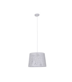 White Wood Dome Pendant Ceiling Light White 1xE27-1