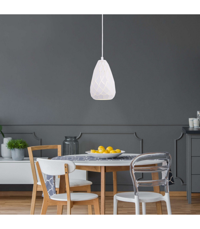 Alison 15cm Dome Pendant Ceiling Light White 1xE27-3