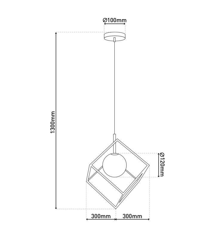 Cadre Wire Frame Pendant Ceiling Light Black 1xG9-4