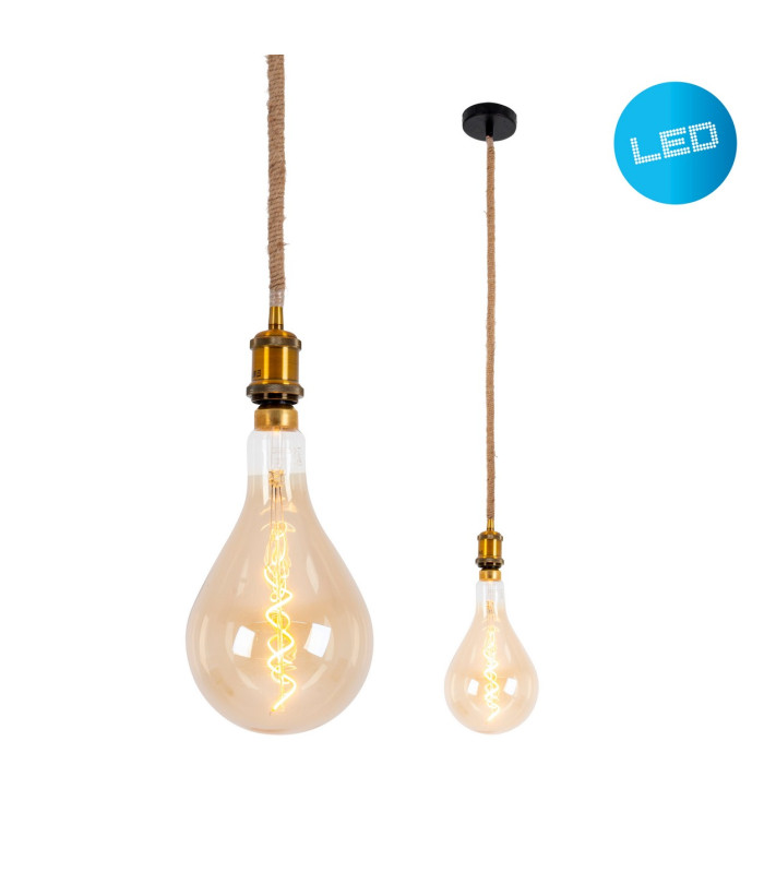 Ontario Dimmable Slim Pendant Ceiling Light Old Brass 1xE27-6