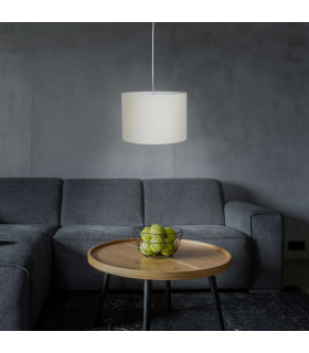 Tom Cylindrical Pendant Ceiling Light Beige 1xE27-2