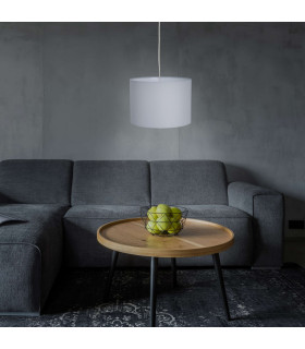 Tom Cylindrical Pendant Ceiling Light Grey 1xE27-2