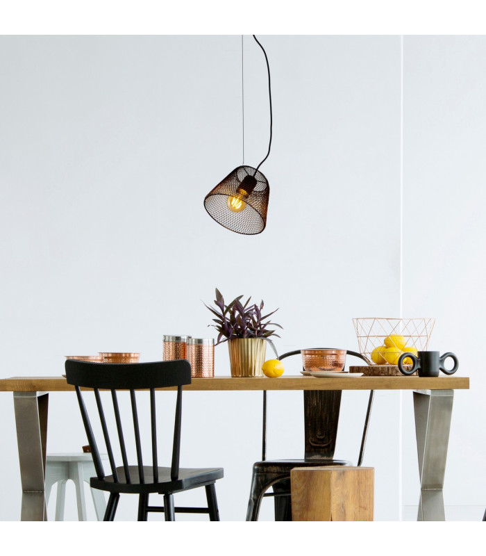 Korie Dome Pendant Ceiling Light Black 1xE27-2