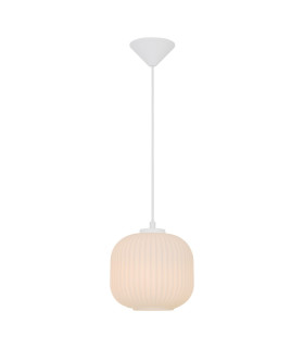 Geneva Dome Pendant Ceiling Light White 1xE27-1