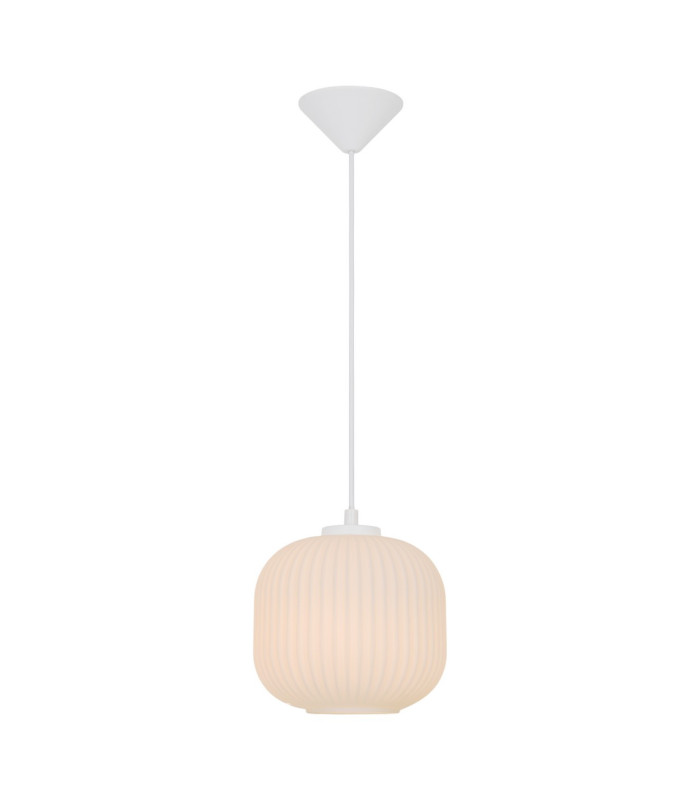 Geneva Dome Pendant Ceiling Light White 1xE27-1