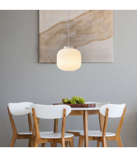 Geneva Dome Pendant Ceiling Light White 1xE27-2