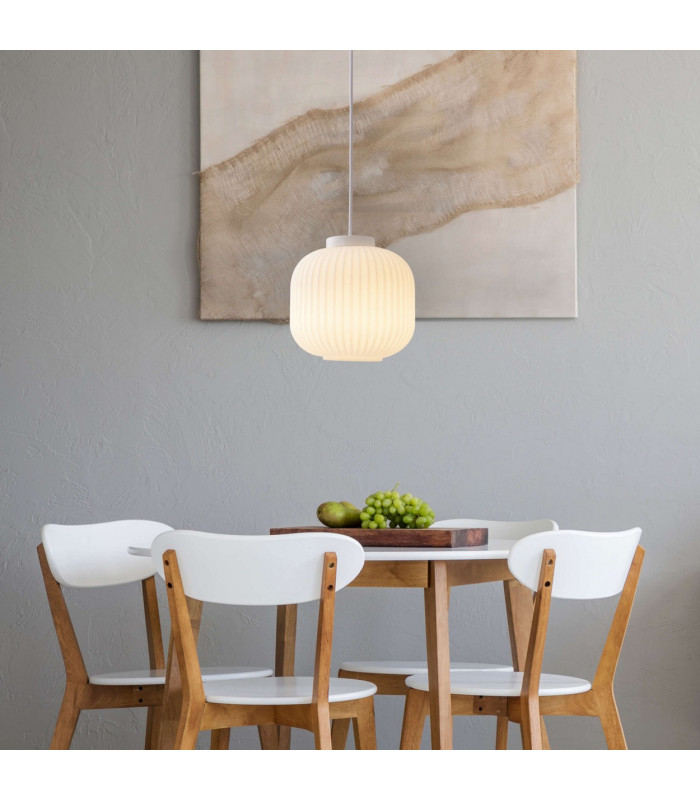 Geneva Dome Pendant Ceiling Light White 1xE27-2
