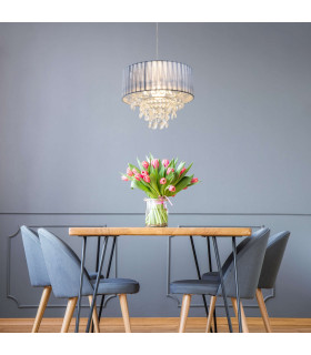 Kristallo Pendant Ceiling Light Grey 1xE27-2