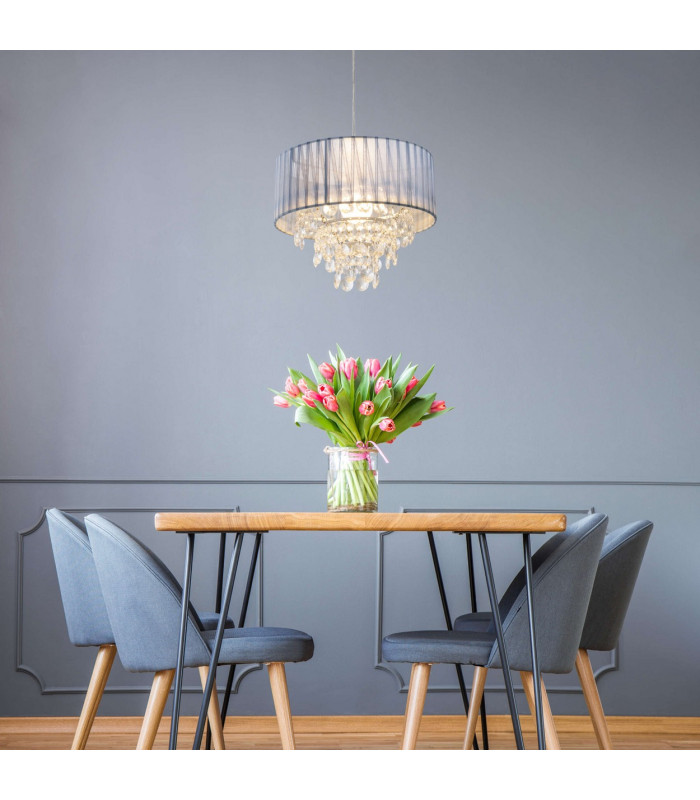 Kristallo Pendant Ceiling Light Grey 1xE27-2