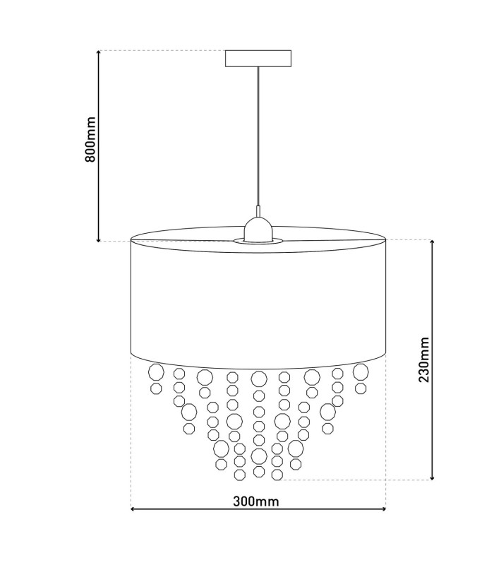 Kristallo Pendant Ceiling Light Grey 1xE27-4