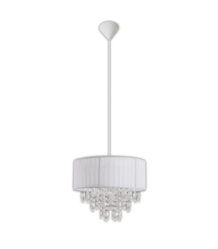 Kristallo Pendant Ceiling Light White 1xE27-1