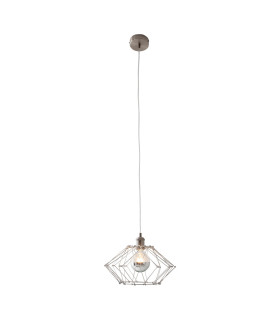 Fyn Wire Frame Pendant Ceiling Light Silver 1xE27-1