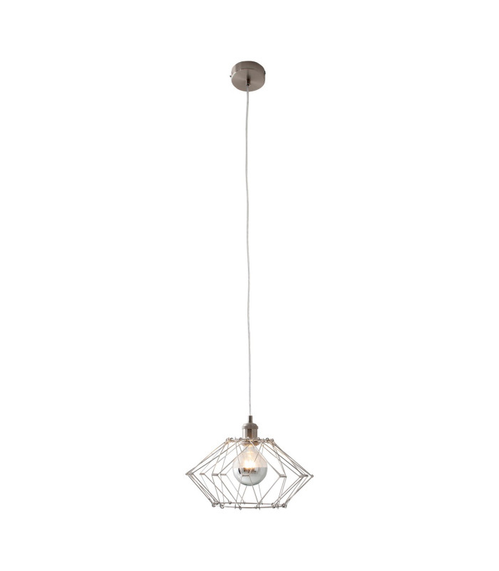 Fyn Wire Frame Pendant Ceiling Light Silver 1xE27-1