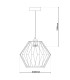 Fyn Wire Frame Pendant Ceiling Light Silver 1xE27-3