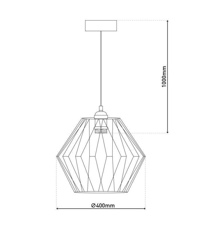 Fyn Wire Frame Pendant Ceiling Light Silver 1xE27-3