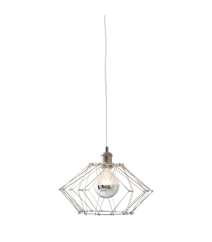 Fyn Wire Frame Pendant Ceiling Light Silver 1xE27-5