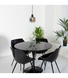 Fumoso Slim Pendant Ceiling Light Black 1xE14-2