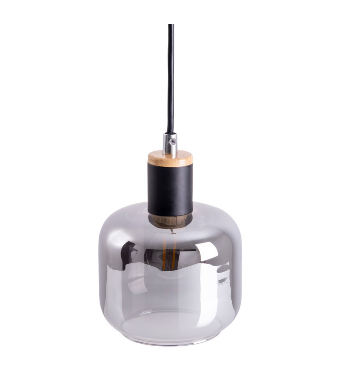 Fumoso Slim Pendant Ceiling Light Black 1xE14-7