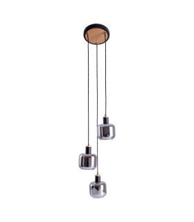 Fumoso Cluster Pendant Ceiling Light Black 3xE14-1