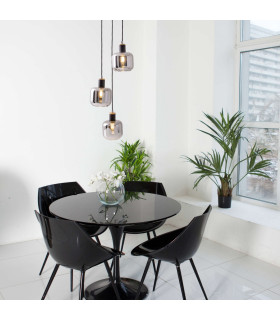 Fumoso Cluster Pendant Ceiling Light Black 3xE14-2