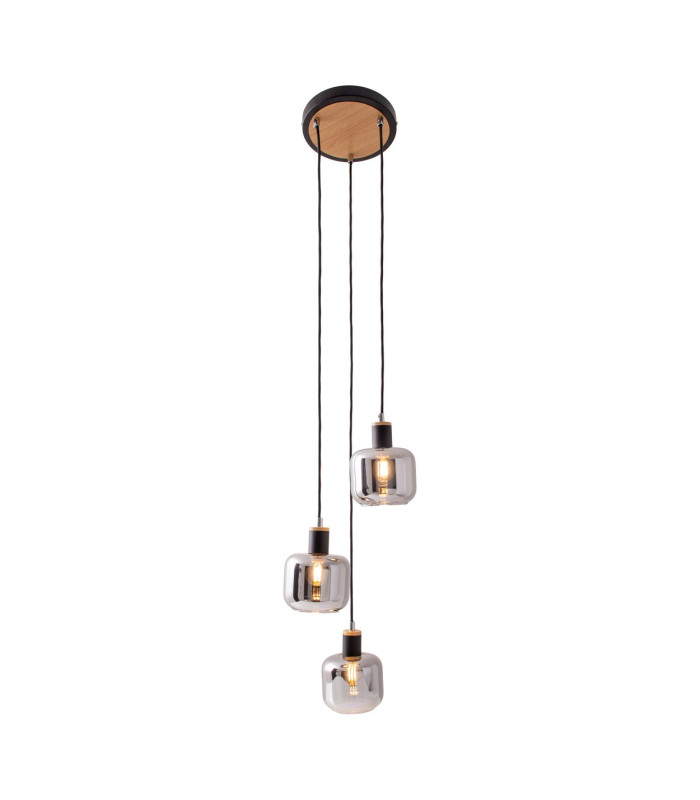 Fumoso Cluster Pendant Ceiling Light Black 3xE14-7