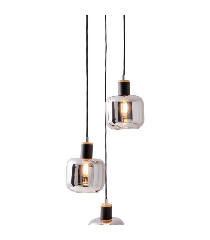 Fumoso Cluster Pendant Ceiling Light Black 3xE14-8