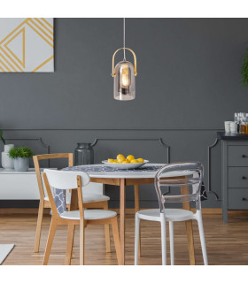 Vidiro Slim Pendant Ceiling Light Silver 1xE27-2