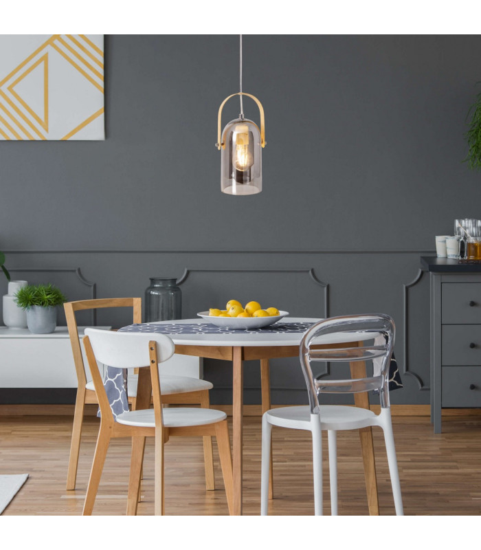 Vidiro Slim Pendant Ceiling Light Silver 1xE27-2