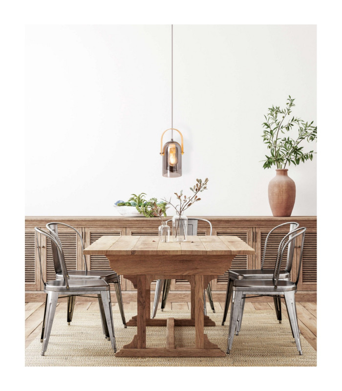 Vidiro Slim Pendant Ceiling Light Silver 1xE27-3