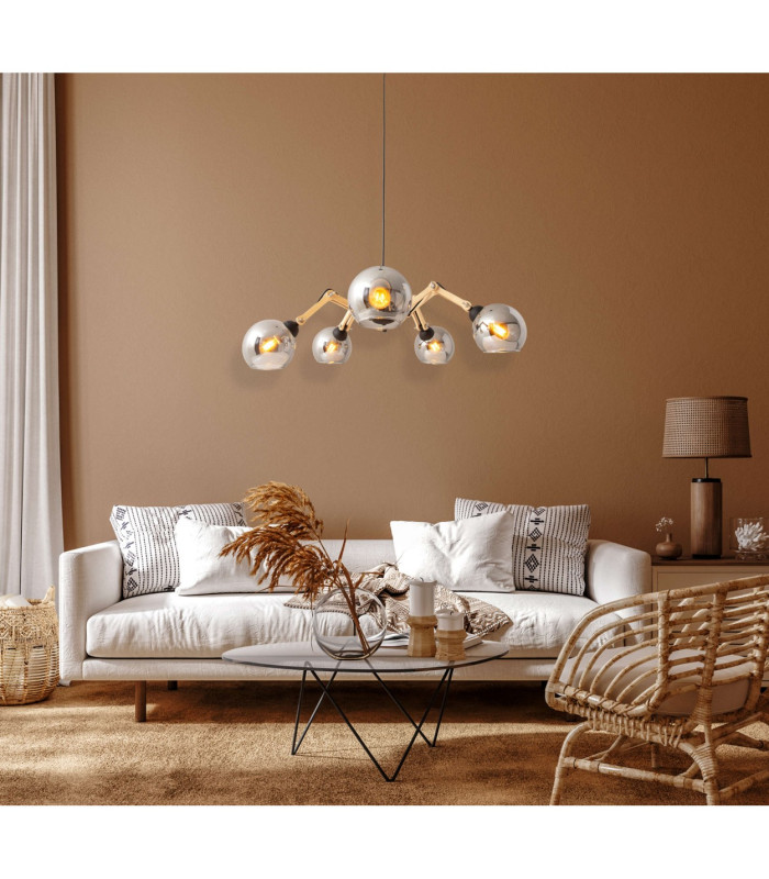 Soito Multi Arm Pendant Ceiling Light Black-3