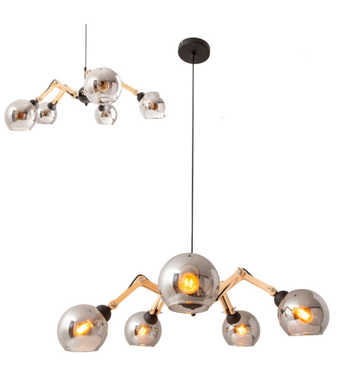 Soito Multi Arm Pendant Ceiling Light Black-9