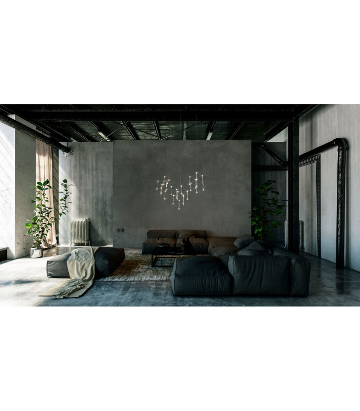 Araneus LED Wire Frame Pendant Ceiling Light Chrome-3