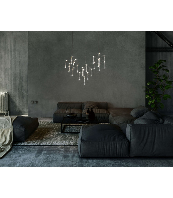Araneus LED Wire Frame Pendant Ceiling Light Chrome-4